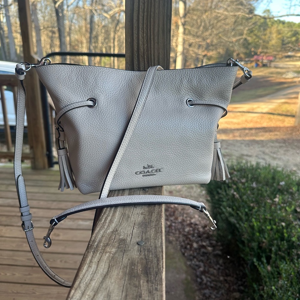 Coach Taupe Leather Crossbody Bag